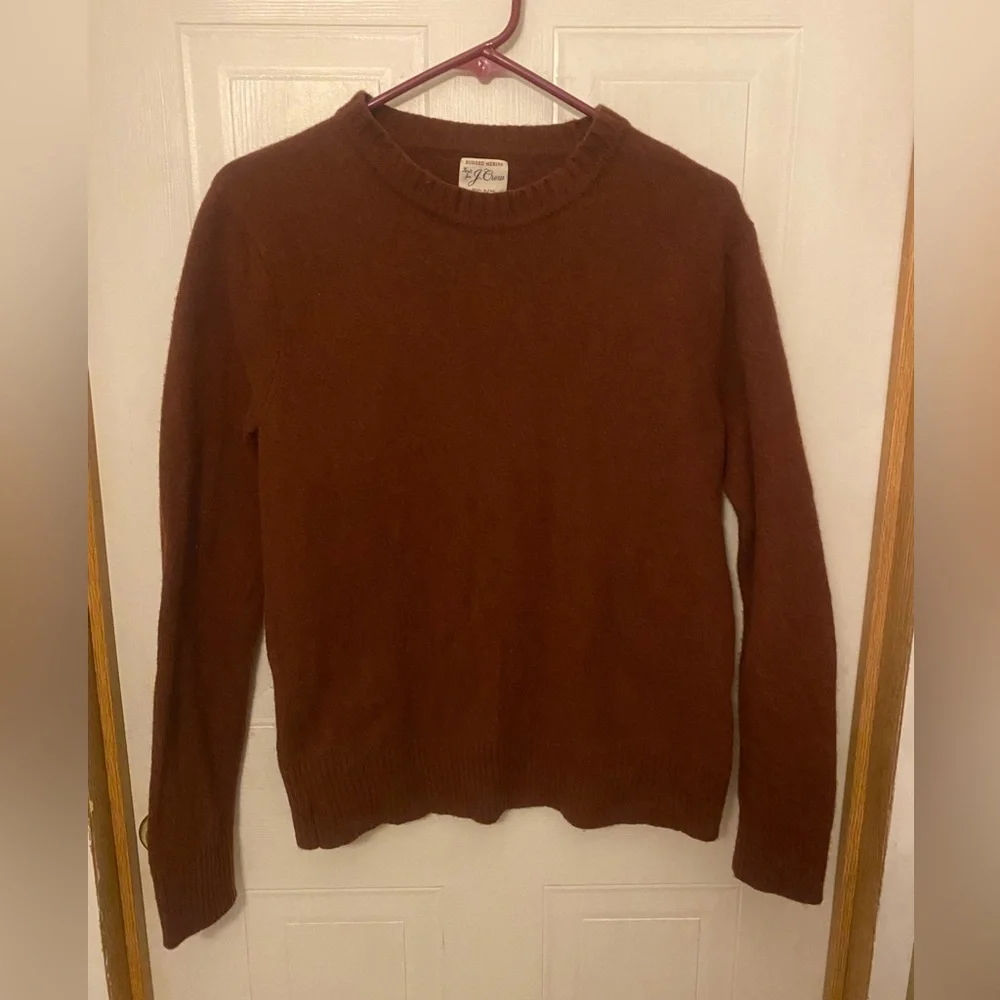 J. Crew Men's Rugged Merino  Crewneck Sweater Brown